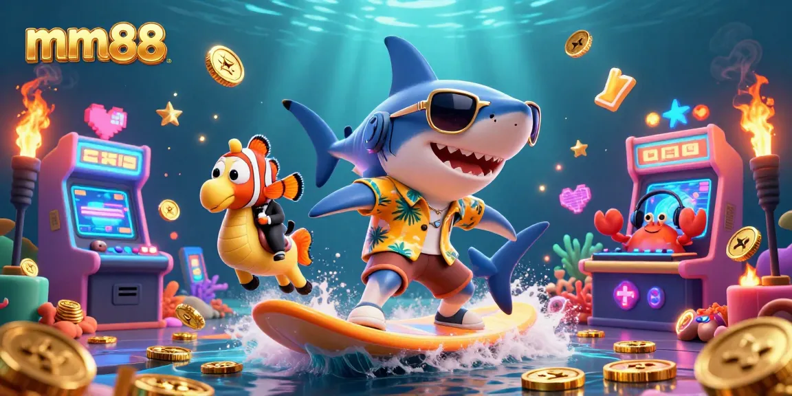 Experience excitement and winning strategies with mm88's dynamic 3D casino adventure illustration.
