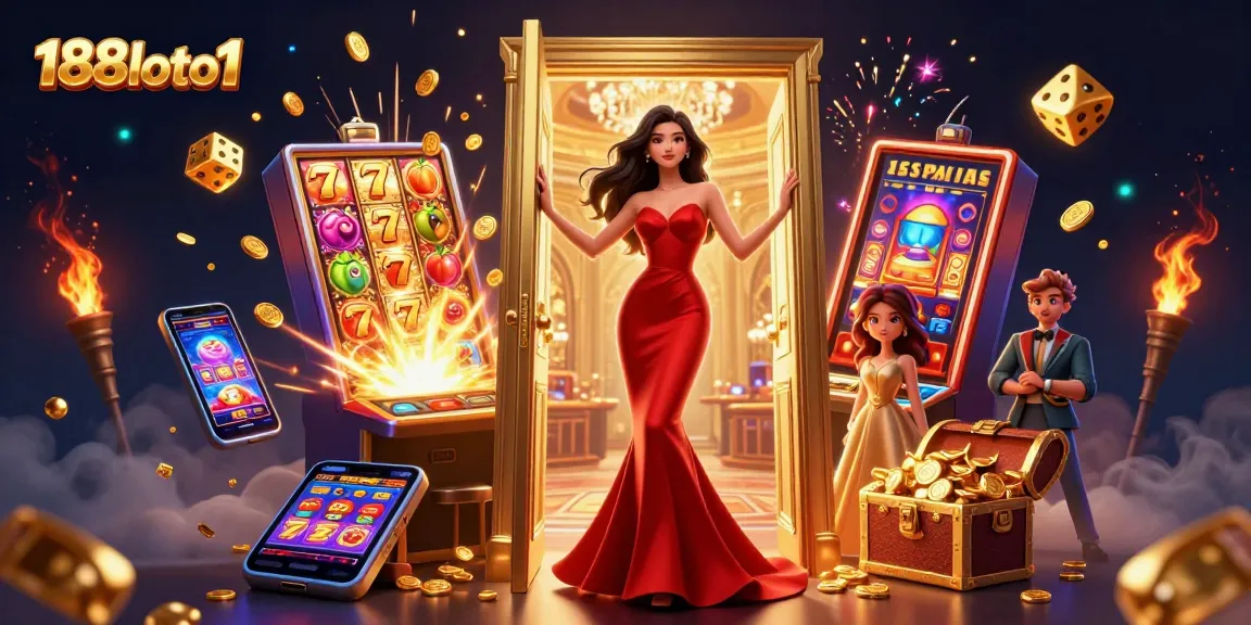 Experience the excitement of 188loto1 with vibrant casino elements and a stunning scene