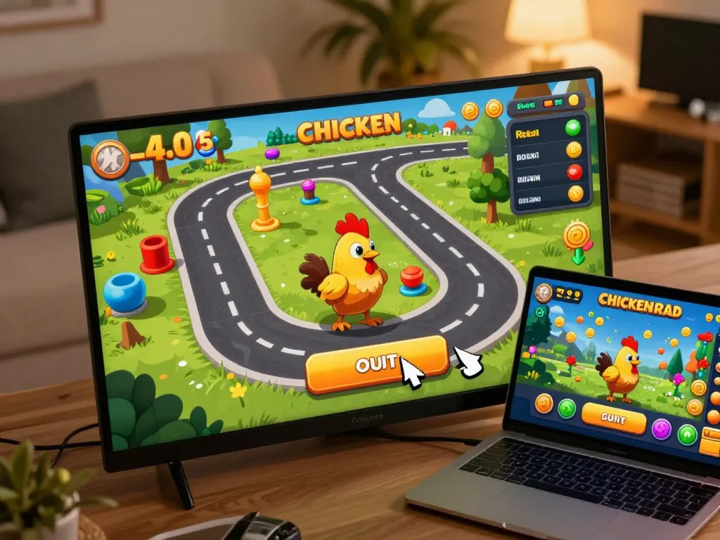 Gameplay coinvolgente di chicken road recensioni mostrato su un'interfaccia di casinò online, con un personaggio di pollo e opzione di incasso.