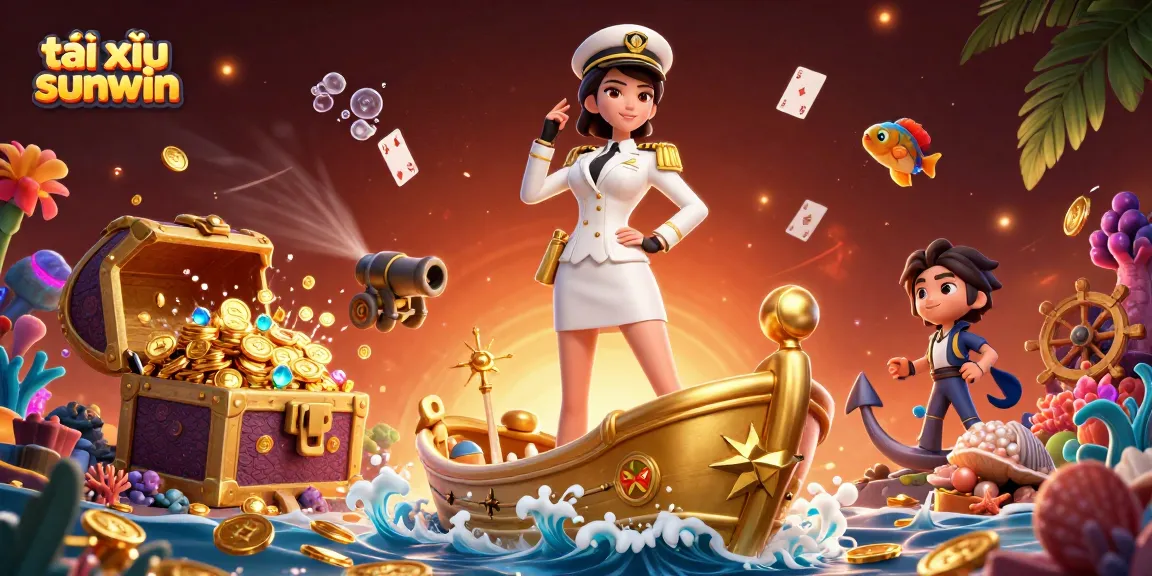 Experience the excitement of tài xỉu sunwin with dynamic elements and 3D characters in this vibrant illustration.