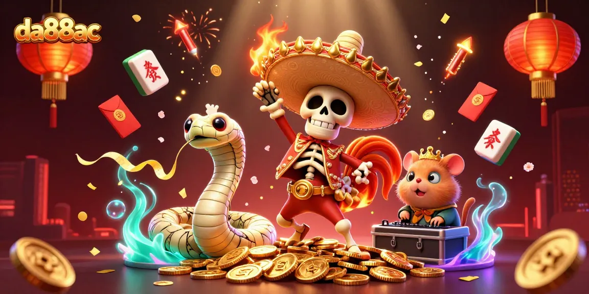 da88ac brings excitement with animated characters celebrating around casino elements.