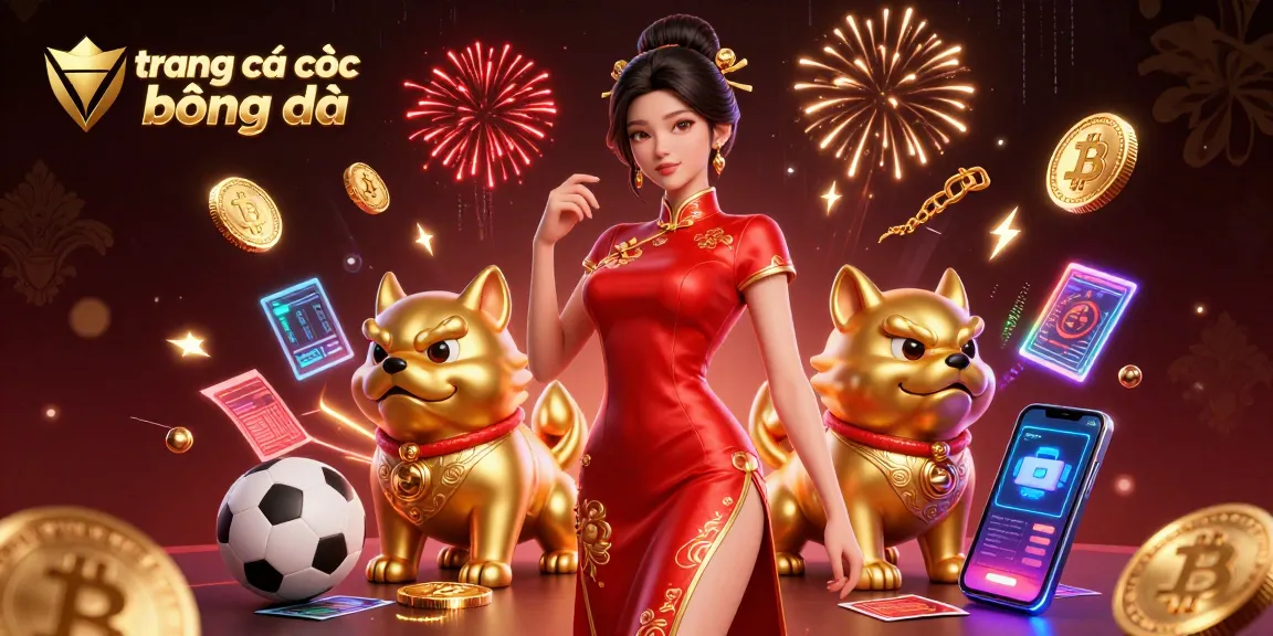 Engage in trang cá cược bóng đá with exciting motifs of sports betting surrounding a glamorous woman.