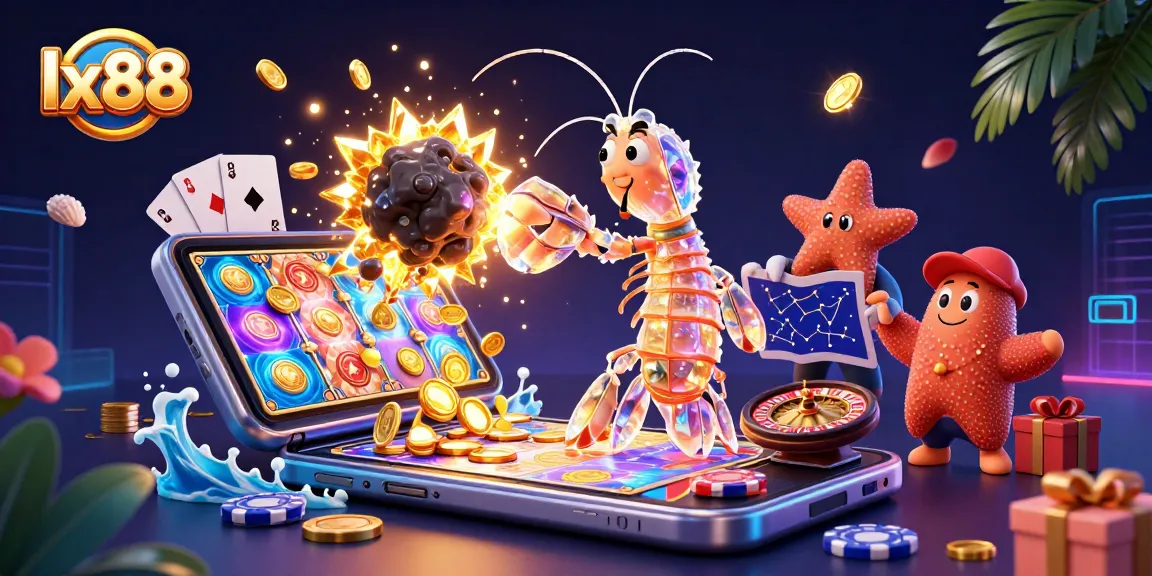 Engage with lx88’s vibrant gaming experience featuring animated scenes of slot action and rewards.