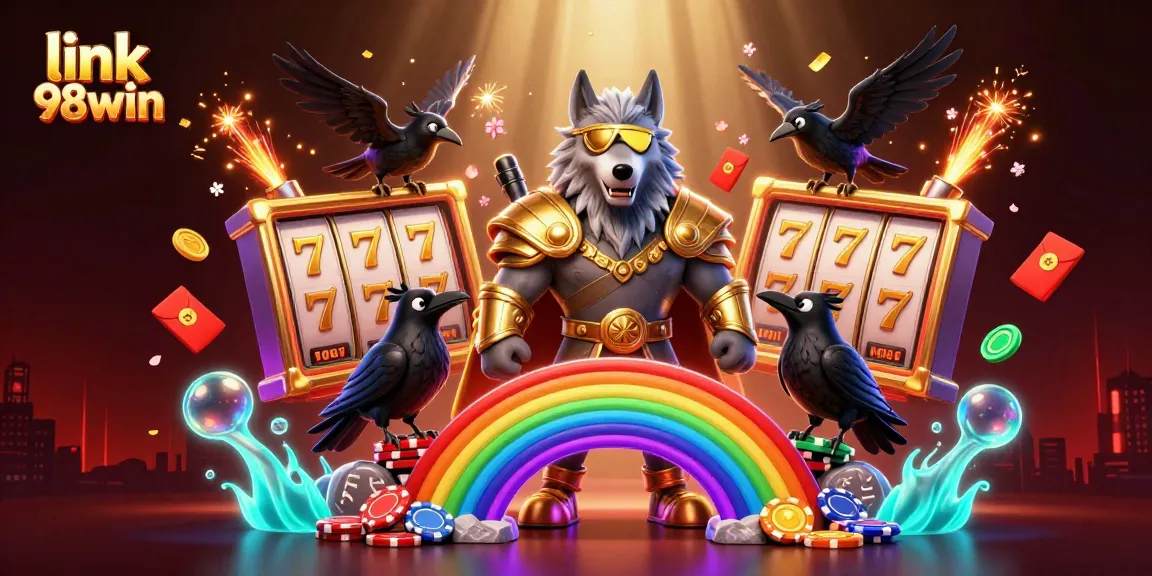 Engage in thrilling gaming experiences with link 98win, featuring Odin, ravens, and vibrant casino elements.