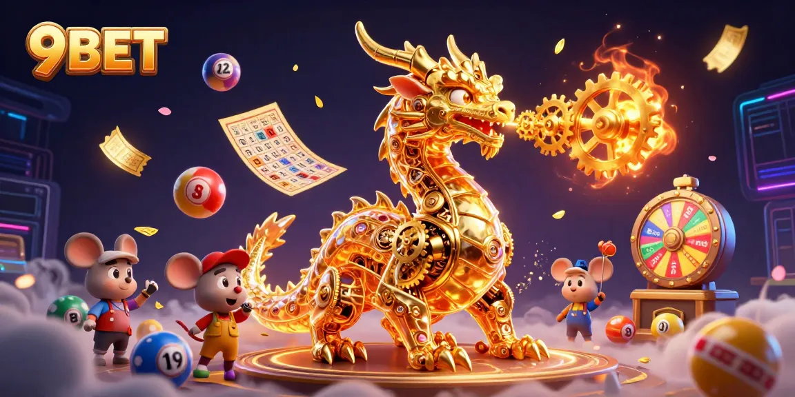 Engage with 9BET's vibrant gaming scene filled with interactive lottery elements.