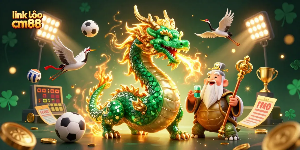 Experience the thrill with link vào cm88 as the emerald dragon delivers fiery excitement in a vibrant casino scene.