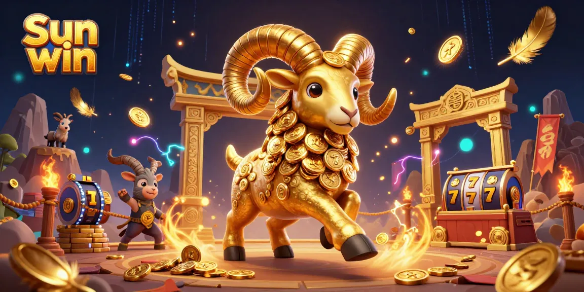 Sun win - Experience thrilling gaming moments with a golden ram charging towards a jackpot!