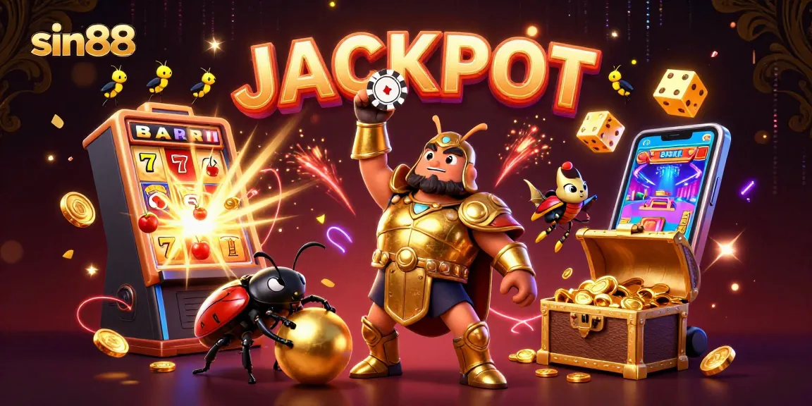 sin88 gameplay enhances excitement with vibrant characters, slot machines, and winning elements.